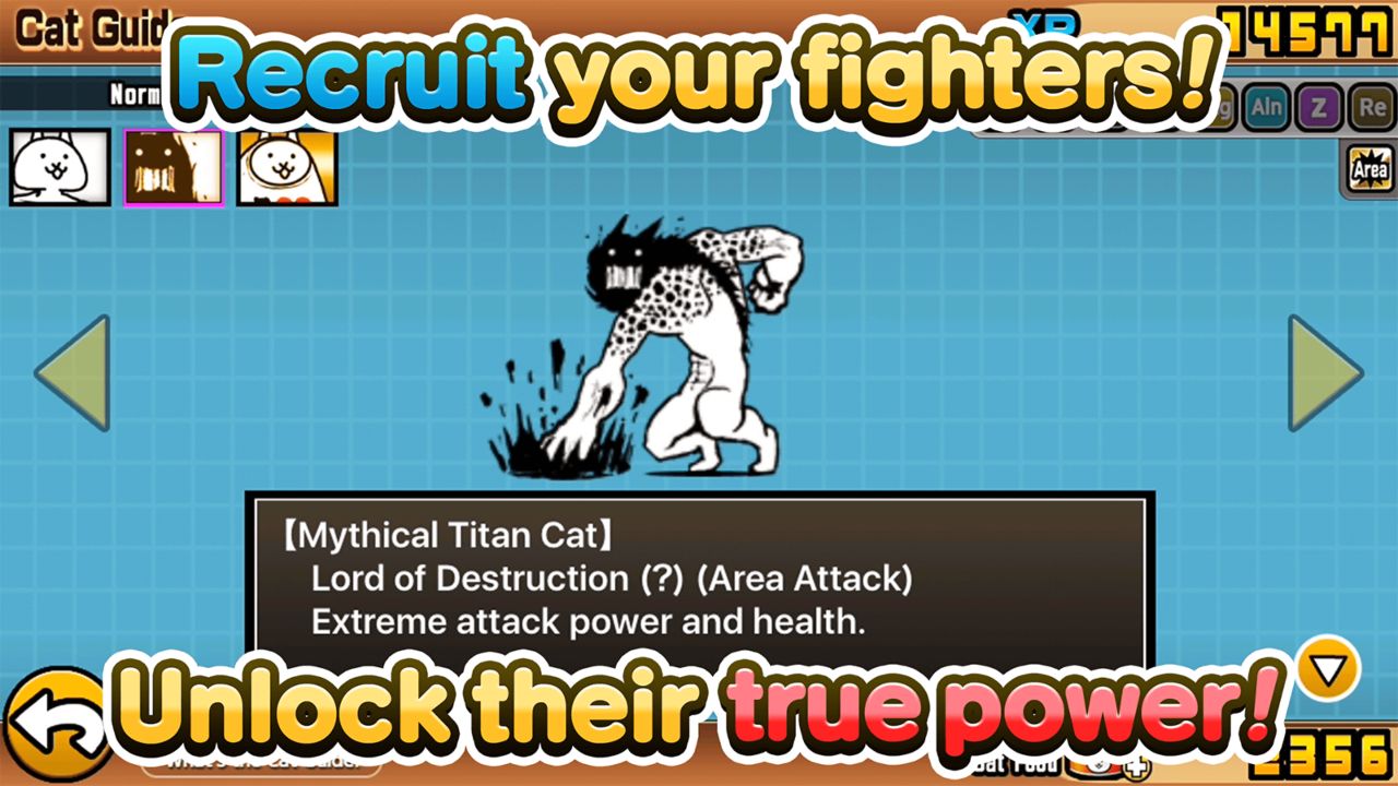 Feature image for our The Battle Cats Ubers tier list. It shows a huge cat, the Mythical Titan Cat crushing something with its fist.